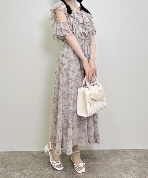 INGNI（イング） ワンピース 「WEB限定」肩あき花柄フリルワンピース