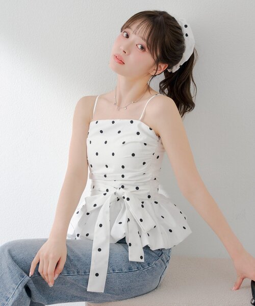 Chico バルーンペプラムトップス+シュシュセット Chico（チコ） ブラウス シャツ 「セットアイテム」バルーンペプラム