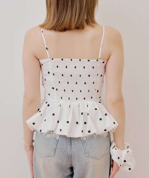chiko バルーンペプラムトップス+シュシュセット Chico（チコ） ブラウス シャツ バルーンペプラムトップス+シュシュ