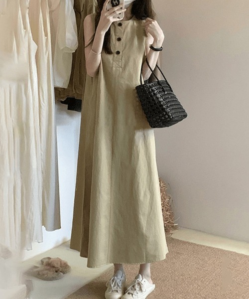 ワンピース フロントボタンノースリーブワンピース : ZOZOTOWN Yahoo