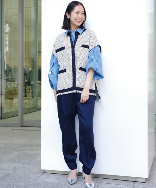 「CAST:」 スラックス M ネイビー レディース_画像6