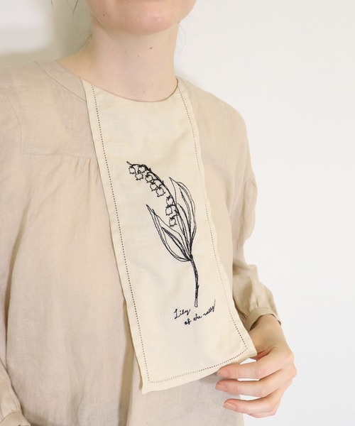 「haupia」 長袖ブラウス MEDIUM ネイビー レディース_画像9