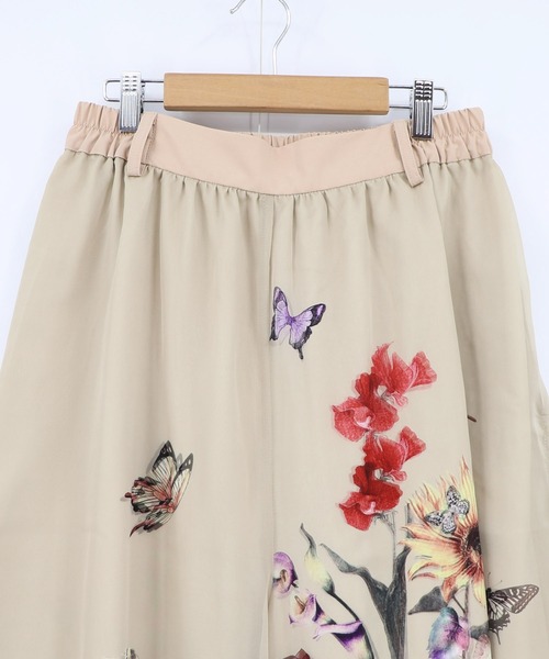 iS ScoLar（イズスカラー） パンツ 562224：花柄シフォン×花柄生地 3D