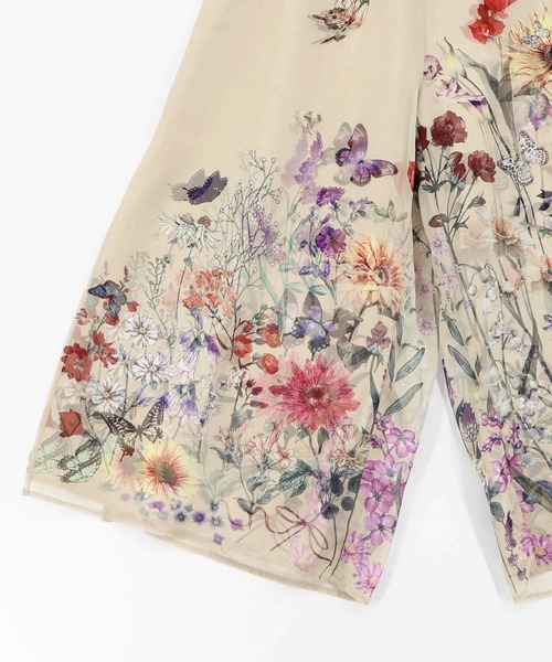 iS ScoLar（イズスカラー） パンツ 562224：花柄シフォン×花柄生地 3D