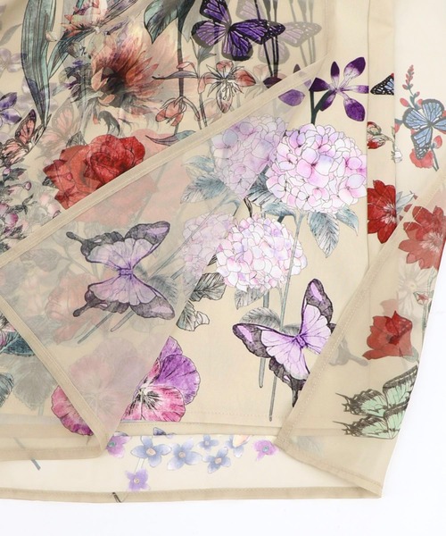iS ScoLar（イズスカラー） パンツ 562224：花柄シフォン×花柄生地 3D