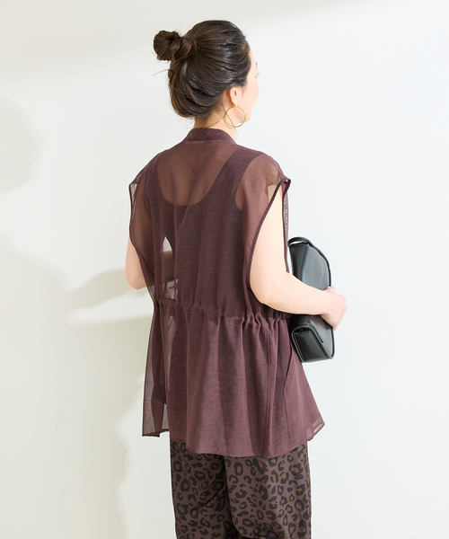 美品✨ L'Appartement Lisiere レースジレ ベスト カーキ Simplicite（サンプリシテ） ベスト ジレ 手洗い可 / M65シアー