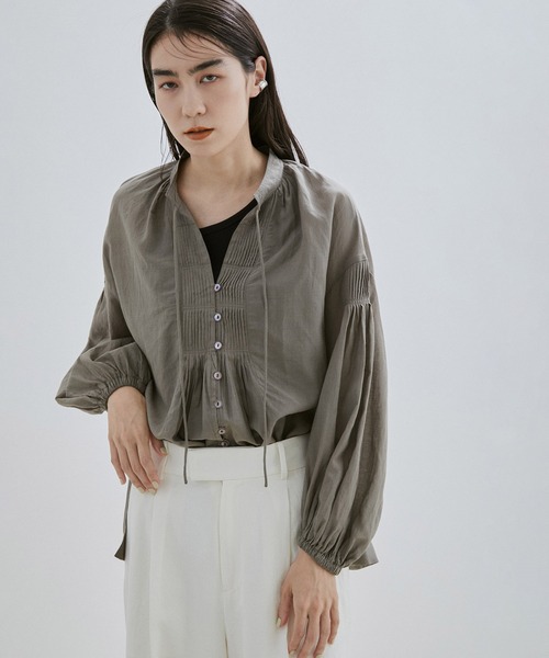 「SALON adam et rope'」 長袖ブラウス FREE グレー系その他 レディース_画像5
