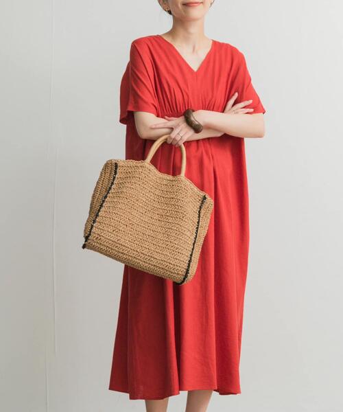 「URBAN RESEARCH DOORS」 半袖ワンピース MEDIUM ブラック レディース_画像3