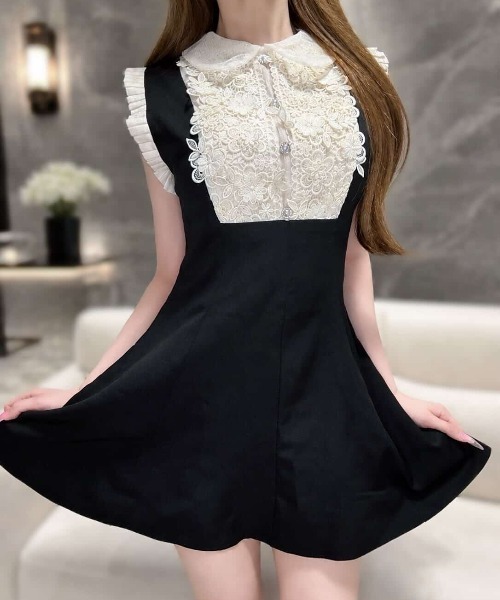 ALLuRing ChaRm ワンピース 夏 × wan2yanland」Docking Lace Dress
