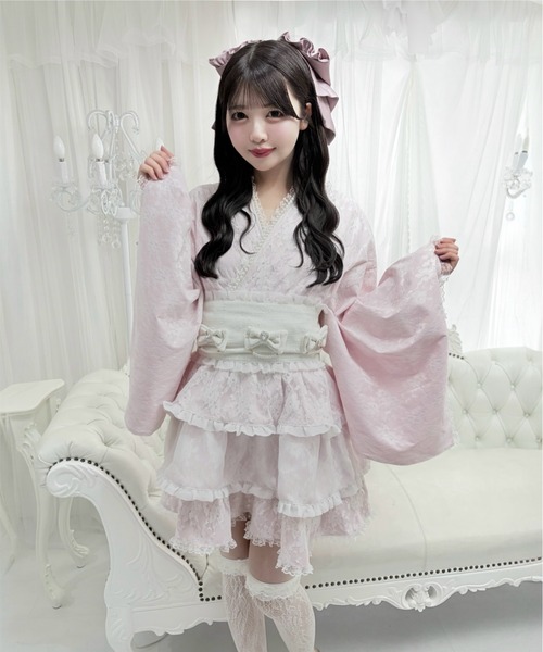 Ank Rouge 浴衣ドレス 帯付き Ank Rouge（アンクルージュ） 浴衣 レースのプリンセス浴衣ドレス
