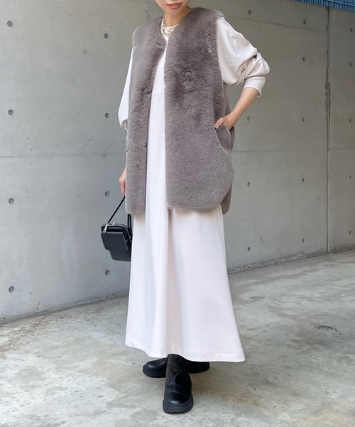 「DouDou」 長袖ワンピース FREE ブラック レディース_画像3
