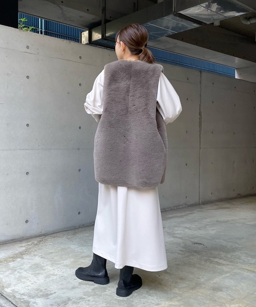「DouDou」 長袖ワンピース FREE ブラック レディース_画像6