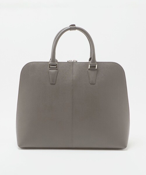 UNITED ARROWS ユナイテッドアローズ ラウンドブリーフケース グレー UNITED ARROWS（ユナイテッドアローズ） ビジネスバッグ レザー