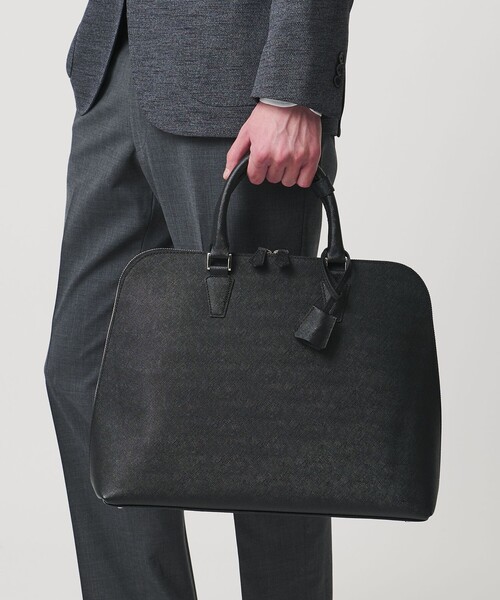 UNITED ARROWS レザーラウンド バッグ ブリーフケース　レザー　黒 UNITED ARROWS（ユナイテッドアローズ） ビジネスバッグ レザー