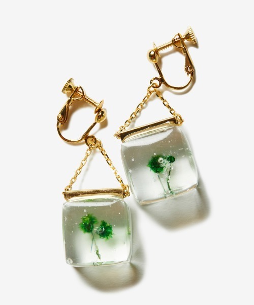 rehacer（レアセル） イヤリング : Flower Cube Earrings Made in