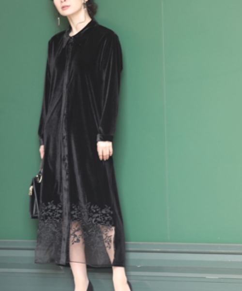 エッセンシャルズ ワンピース 小花刺繍の光沢ベロアシャツワンピース Zozotown Paypayモール店 通販 Paypayモール セール価格 公式 Measurementsystems Org