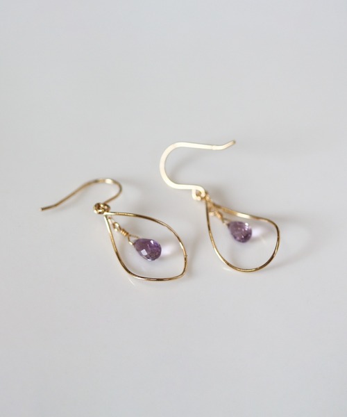 cui-cui ピアス 天然石フック | K18 レディース メンズ
