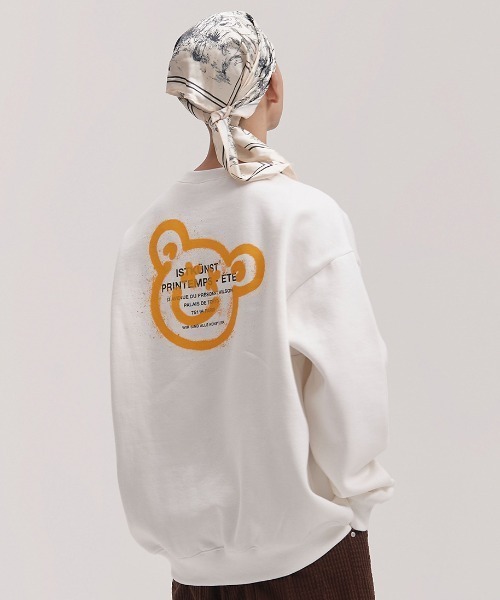 トレーナー スウェット A'GEM/9 × .kom「ISTKUNST/イストクンスト」BEAR＆SMILEY SWEATSHIRTS/ベアースマイル