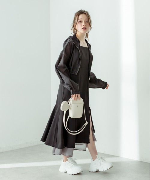olive des olive 黒 ワンピース セール】ロング＆ミニ丈2WAYキャミワンピース（ワンピース
