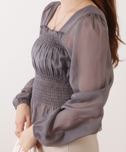 【BANFF】ブラウンレザーシャツ フリル付き wee9s ブラウス シャツ big collar frill half blouse / 付け襟