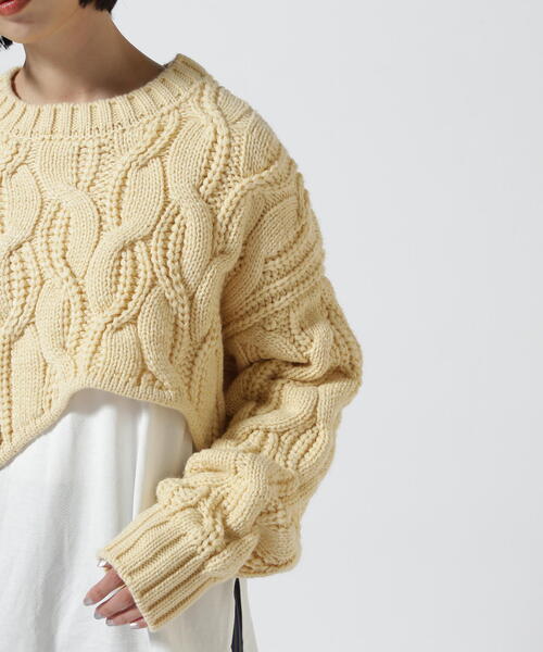 ニット セーター DROIT BELLO（ドロイトベロ）デザインヘムケーブルニット レディース DROIT BELLO ニット セーター BELLO（ドロイトベロ）デザイン