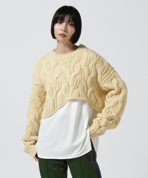 ニット セーター DROIT BELLO（ドロイトベロ）デザインヘムケーブルニット レディース