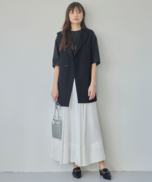 【接触冷感・UVケア・撥水・洗える】 LooseWeave ノーカラージレ ICB ベスト ジレ 「接触冷感・UVケア・撥水・洗える