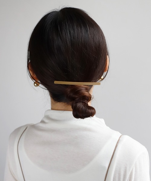 ANEMONE ヘアクリップ マットカラースリムラインバレッタ