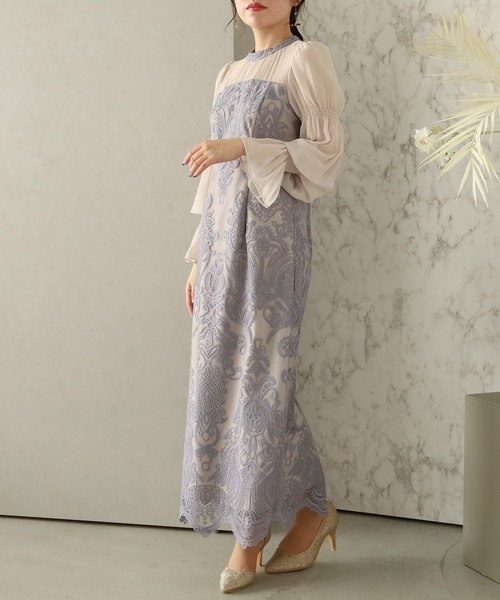 ASTORIA ODIER ドレス Iラインダマスクギャザードレス
