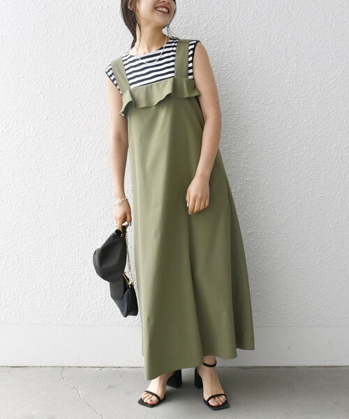 SHIPS any ワンピース ジャンパースカート any:「洗濯機可能」フレンチ