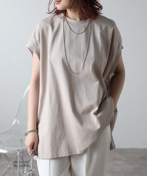 ＆HALF tシャツ 「コットン100％」オーバーサイズフレンチT