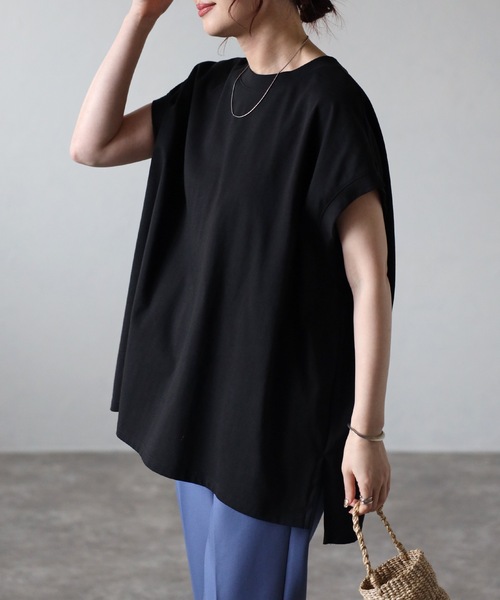 未使用　LEON&HARPER　Tシャツ　オーガニックコットン100%　サイズS ＆HALF tシャツ 「コットン100％」オーバーサイズフレンチT