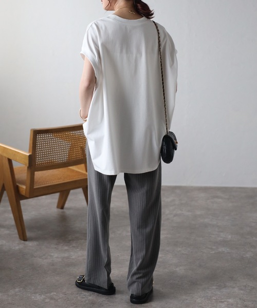 未使用　LEON&HARPER　Tシャツ　オーガニックコットン100%　サイズS ＆HALF tシャツ 「コットン100％」オーバーサイズフレンチT