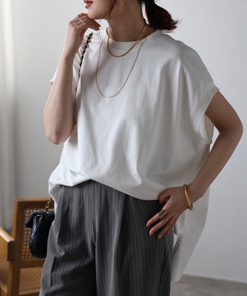 tシャツ リネン100Ｔシャツ「ドレープ」2 レディース D（ディー）の「リネン100Tシャツ＜ドレープ＞2（Tシャツ