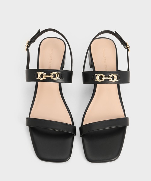 CHARLES & KEITH メタリックアクセントサンダル CHARLES ＆ KEITH サンダル メタリックアクセント ストラッピー