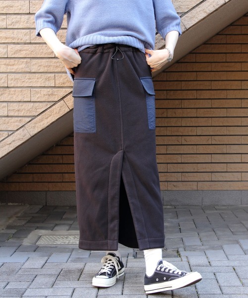 MEYAME スカート MEYAME/メヤメ フリースロングスカート FLEECE LONG 