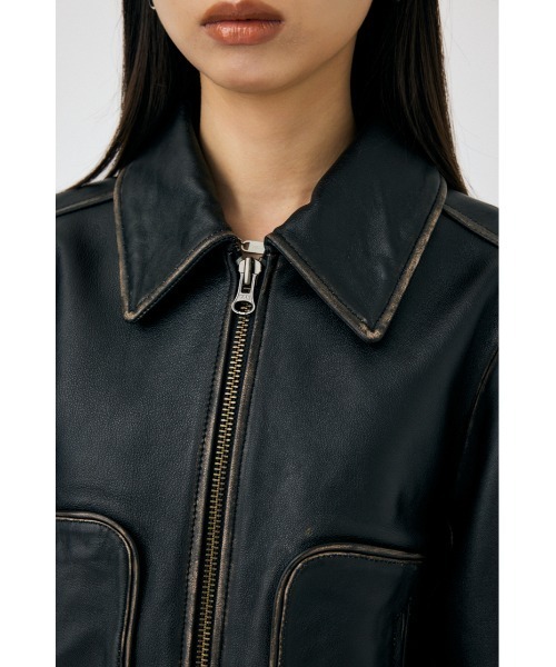 MOUSSY コート アウター LEATHER FLIGHT ジャケット レディース