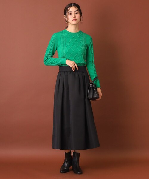 ニット セーター ファインウールケーブルニット レディース DRESSTERIOR ニット セーター ファインウールケーブルニット