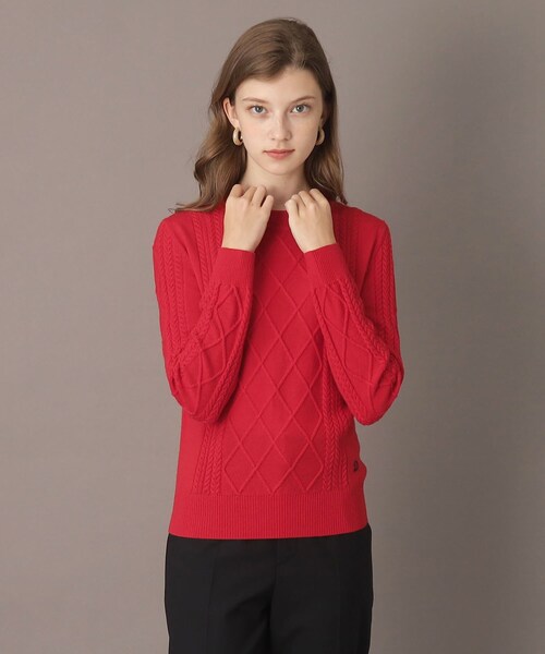 ニット セーター ファインウールケーブルニット レディース DRESSTERIOR ニット セーター ファインウールケーブルニット