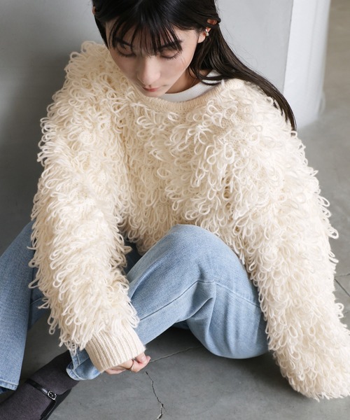 select MOCA（セレクトモカ） ニット セーター ループヤーンキーネック