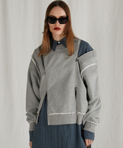 トレーナー スウェット ダブルジップクラッシュスウェット/Double Zip Crash Sweatshirt レディース