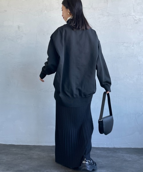【極美品】mizuiroind ミズイロインド 大きめ　大きいサイズ　ニット セール】 mizuiro ind ジップワイドニット （ニット・セーター