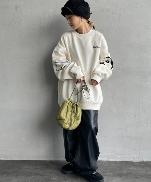 完売必須 大人気 RVCA STACKHOUSE CR トレーナー 袖がPOINT OUTLET】RVCA メンズ STACKHOUSE CR トレーナー BLK 【2024年