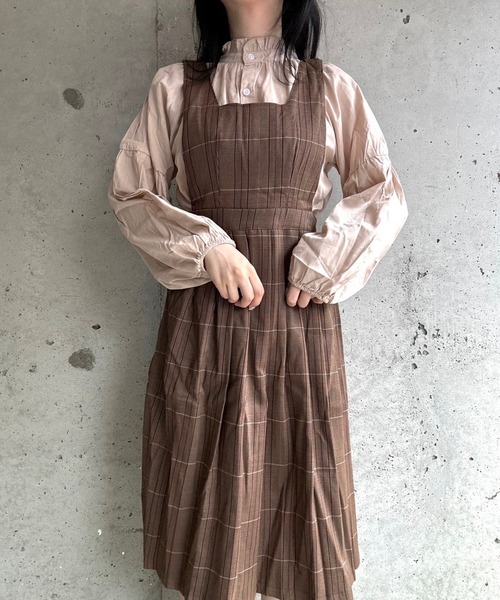 レトロ ガーリー フリル長袖トップス チェック ワンピースセット 楽天市場】レディース 長袖 ワンピース 秋 冬 チェック かわいい