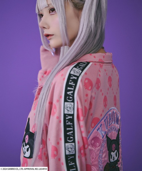 レディースファッション ジャージ GALFY×クロミコラボ ドクロだらけ