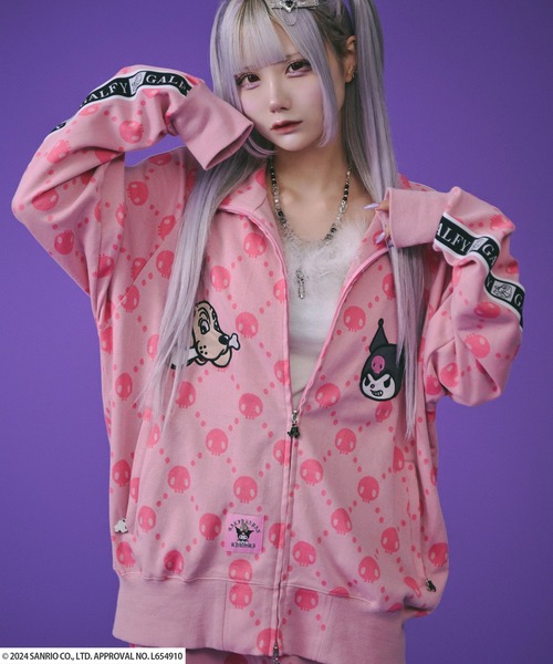ジャージ GALFY×クロミコラボ ドクロだらけセットアップ/総柄 