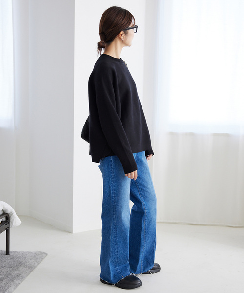 SLOBE IENA
ダブルループビッグラペルショートコート SLOBE IENA ニット セーター 「一部カラーWEB限定/追加3