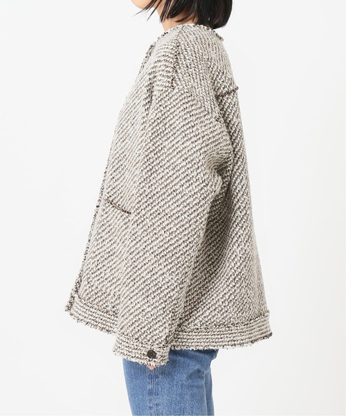 R*H様 お値下げ　journalstandard ツイードジャケット　美品 Yue 【RP・ローズカラーは数量限定】ツイード調の総レースジレ