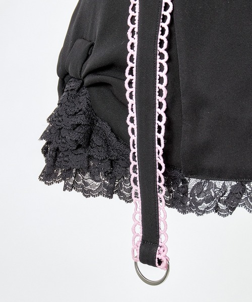 AVENCHUMU スカート Side ribbon ＆ frill back ribbon skirt