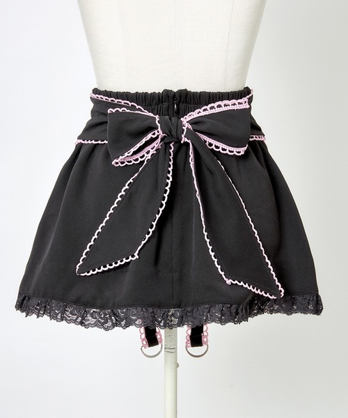 AVENCHUMU スカート Side ribbon ＆ frill back ribbon skirt